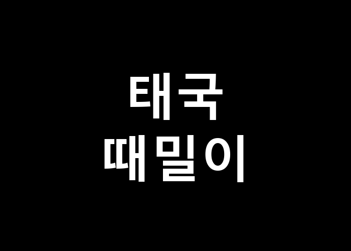 태국 때밀이 그 효과는 과연 어떤가