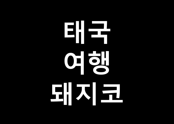 태국 여행 돼지코 이색 경험을 즐기는 방법