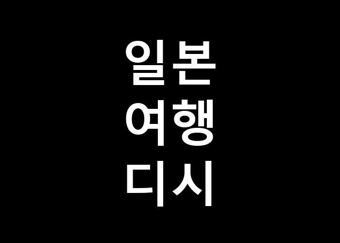 일본 여행 디시 필수 아이템이 있을까?