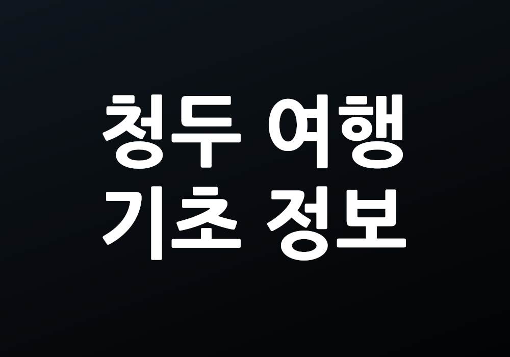 청두 여행 기초 정보 무엇을 준비해야 할까